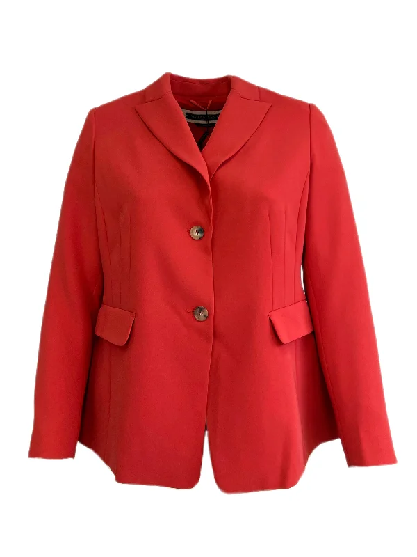 Marina Rinaldi Women's Red Carbonio Lapel Collar Blazer NWT