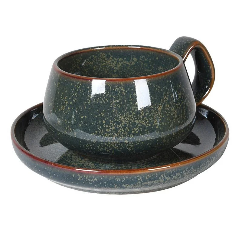 Obsidian Ceramic Cup & Saucer