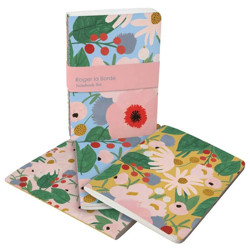 Big Pink Flowers Notebook Set