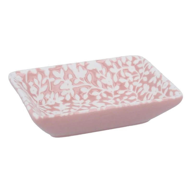 Pink Vines Ceramic Trinket Dish