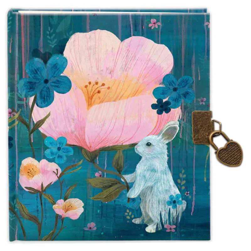 Rabbit Amongst Flowers Lockable Notebook