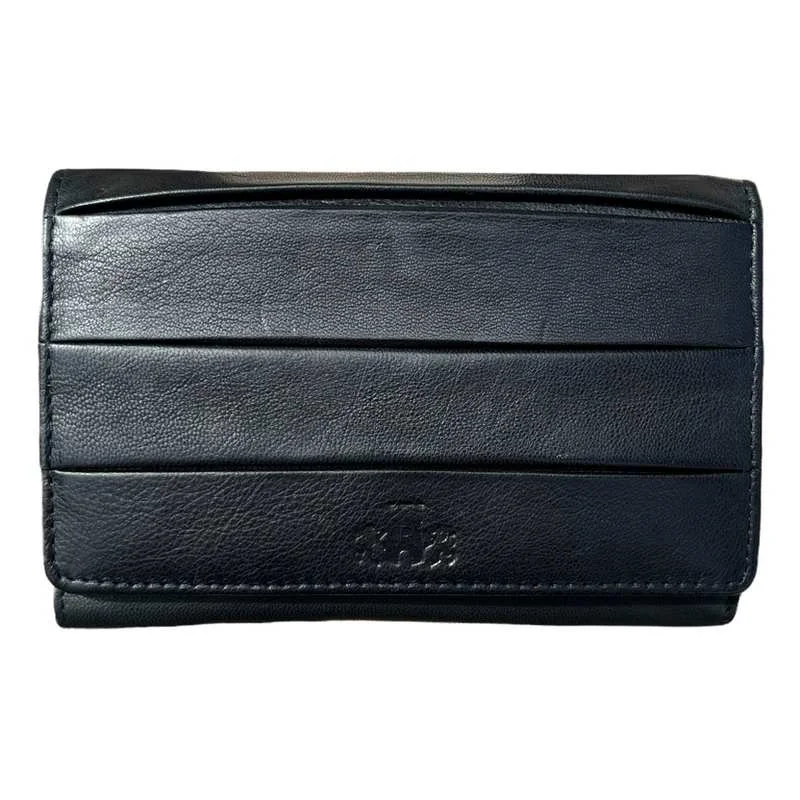 Roma Black 14cm Tri-fold Purse