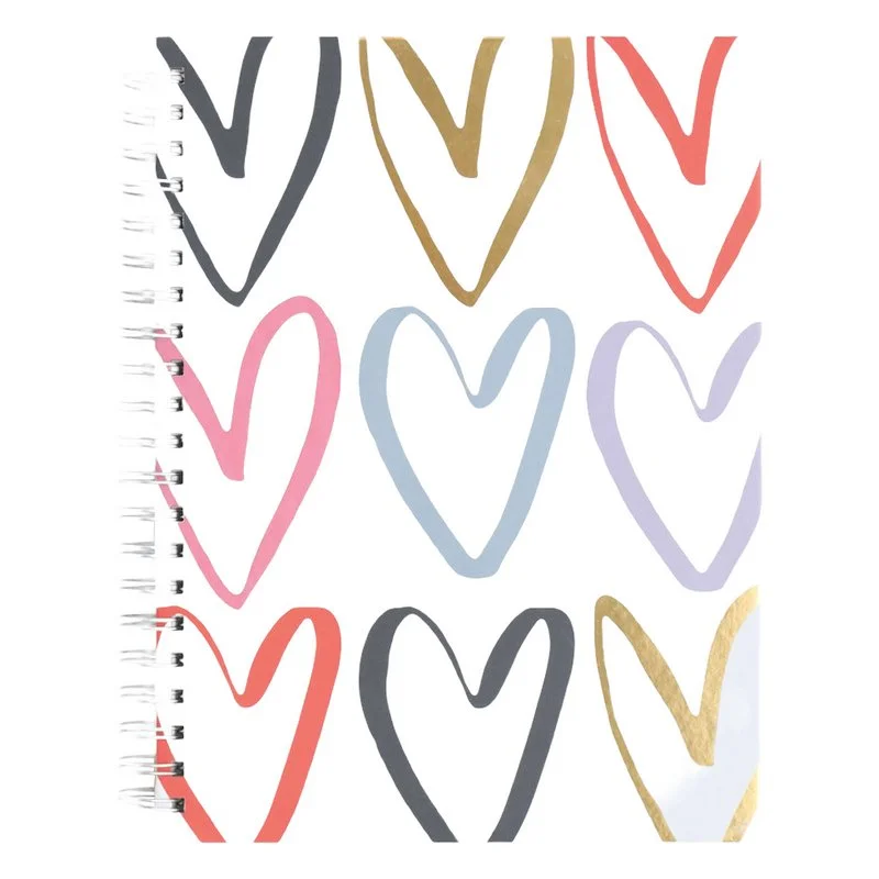 Spiral Notebook Multi Outline Hearts