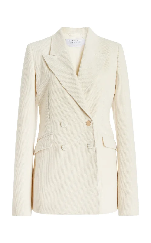 Stephanie Blazer in Ivory Cashmere Corduroy