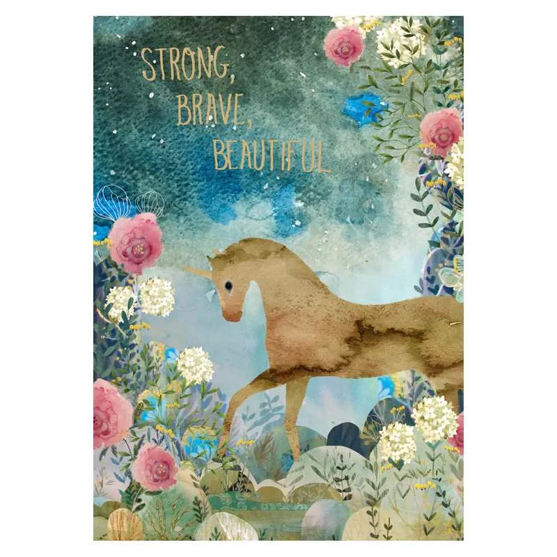 Strong, Brave, Beautiful Unicorn Card