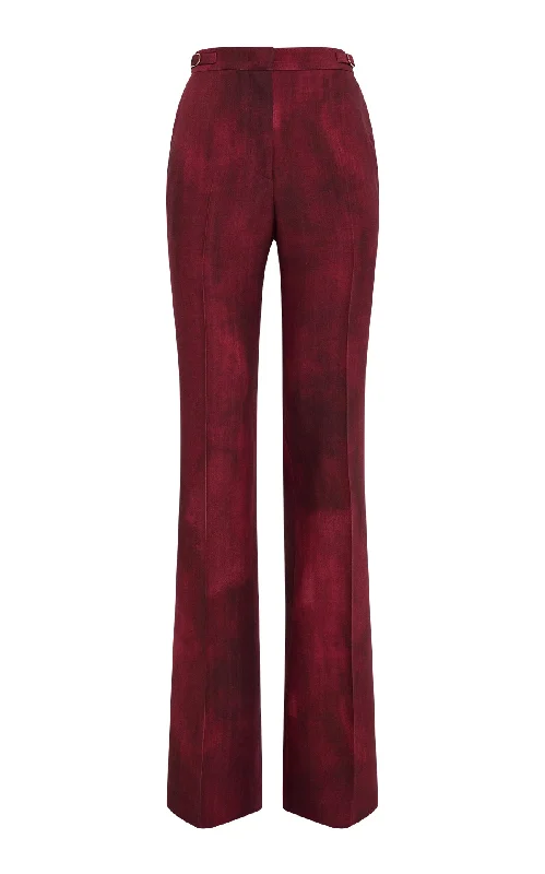 Vesta Flare Pant in Bordeaux Virgin Wool