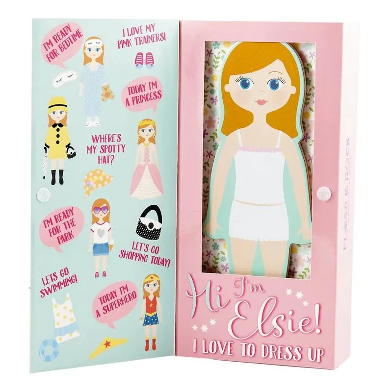 Wooden Magnetic Dress Up Doll Elsie